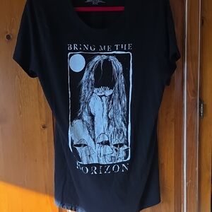 Black Graphic T-Shirt with White Print